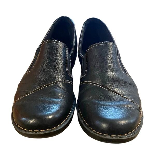 Clarks Bendables Womens Loafers 9.5 Black Leather Slip On Shoes Career Office - Picture 8 of 9